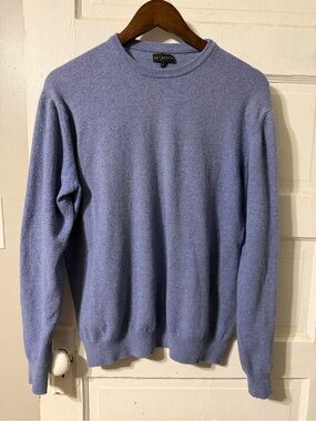 Emi Maglia Wool Cashmere Blend Blue Crewneck Sweater Made in Italy